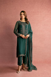 2 Piece Chiffon Embroidered Suit (AP0051)